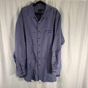 New Rochester Dress Shirt Men's 20 38/39T Blue Purple Button Up Long Sleeve